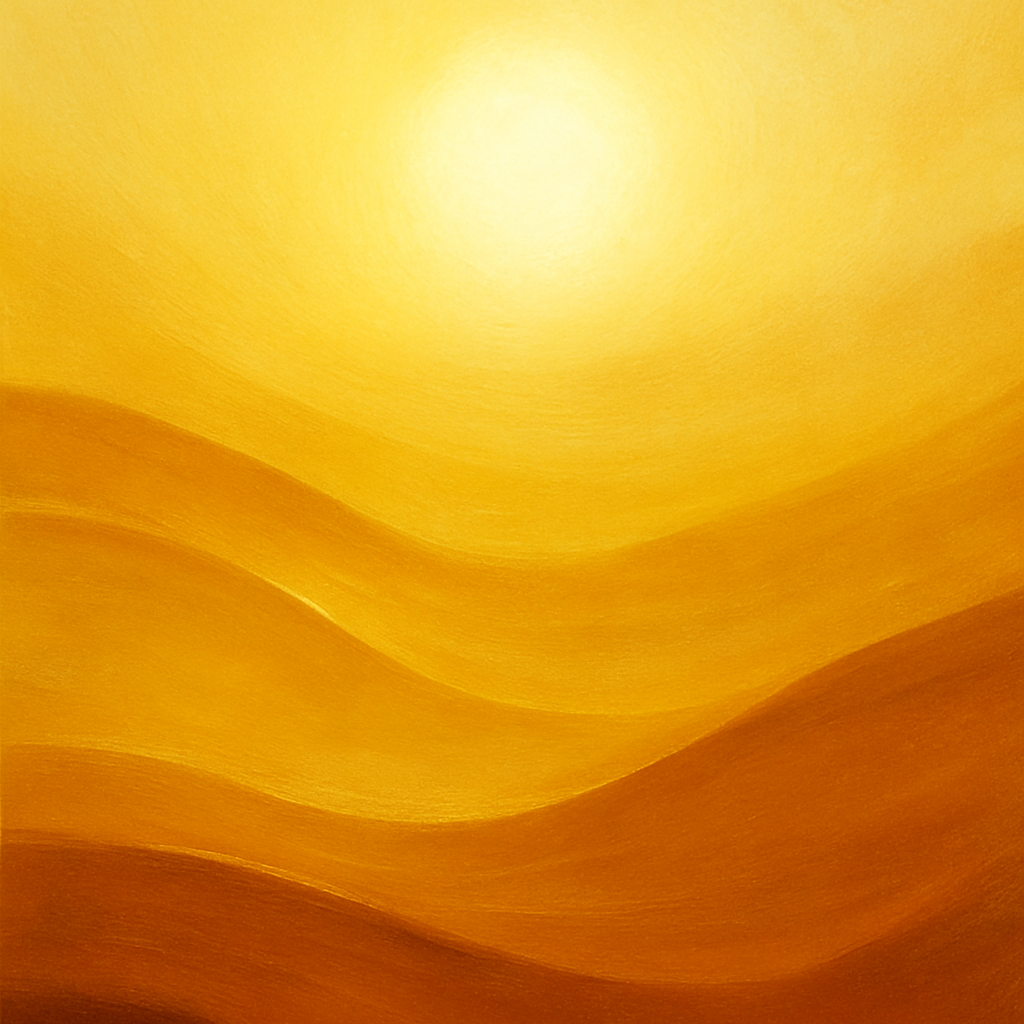 Abstract orange and yellow color swatch with wavy patterns